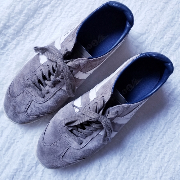 Gola Classics Men's Hurricane Suede Sneakers Navy/Off White/Brown Rhino - Picture 5 of 7